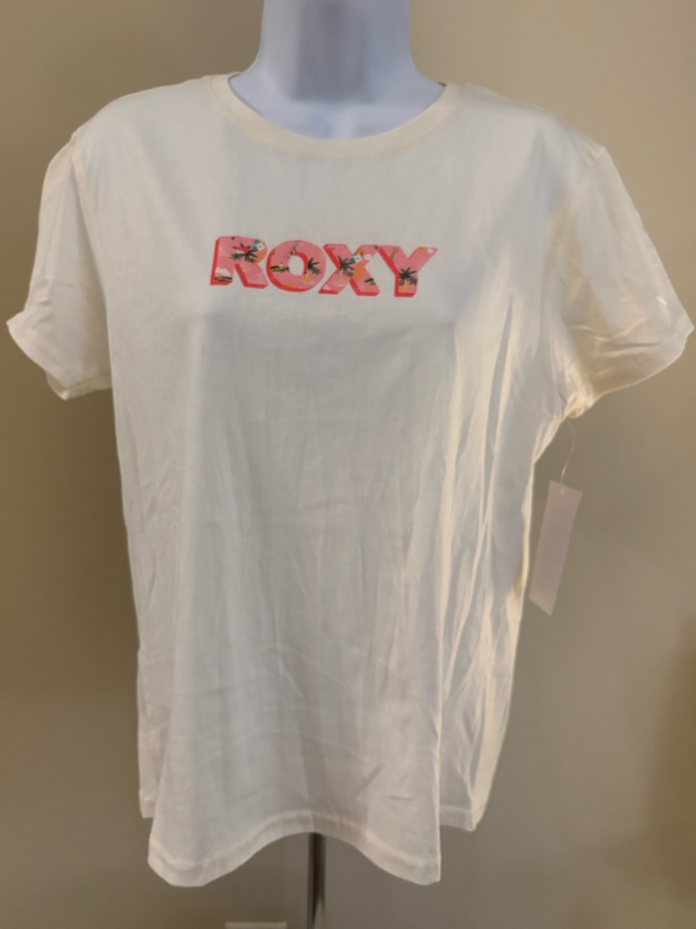 Roxy White Aloha Print Tee